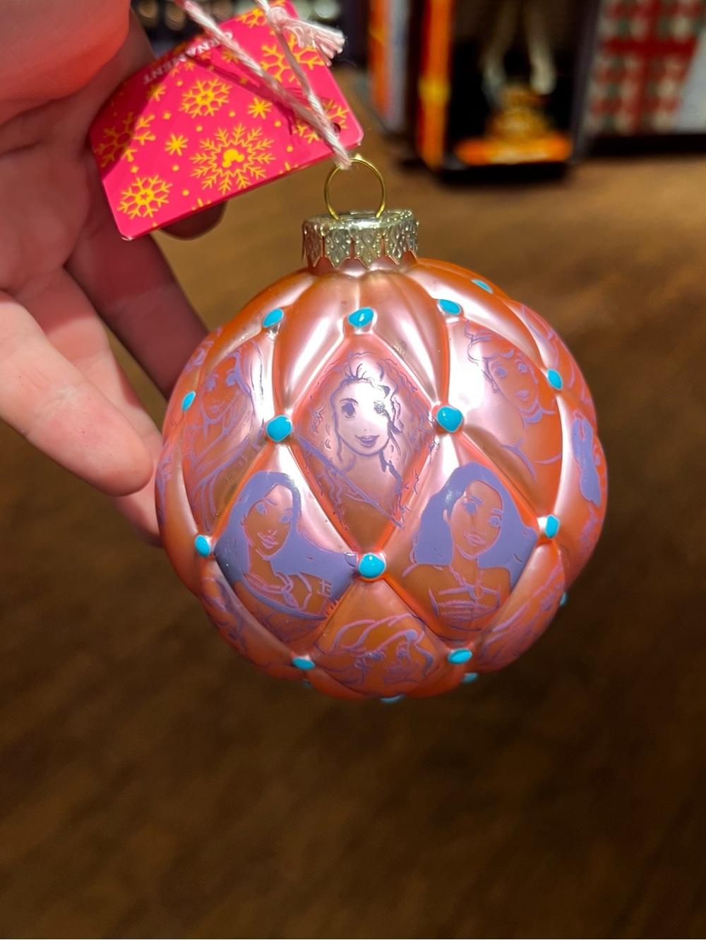 Disney Parks 2026 Princesses Christmas Glass Ornament NEW